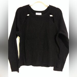Old Navy black ribbed crop sweater NWT shoulder cut outs womens‎ size XXL